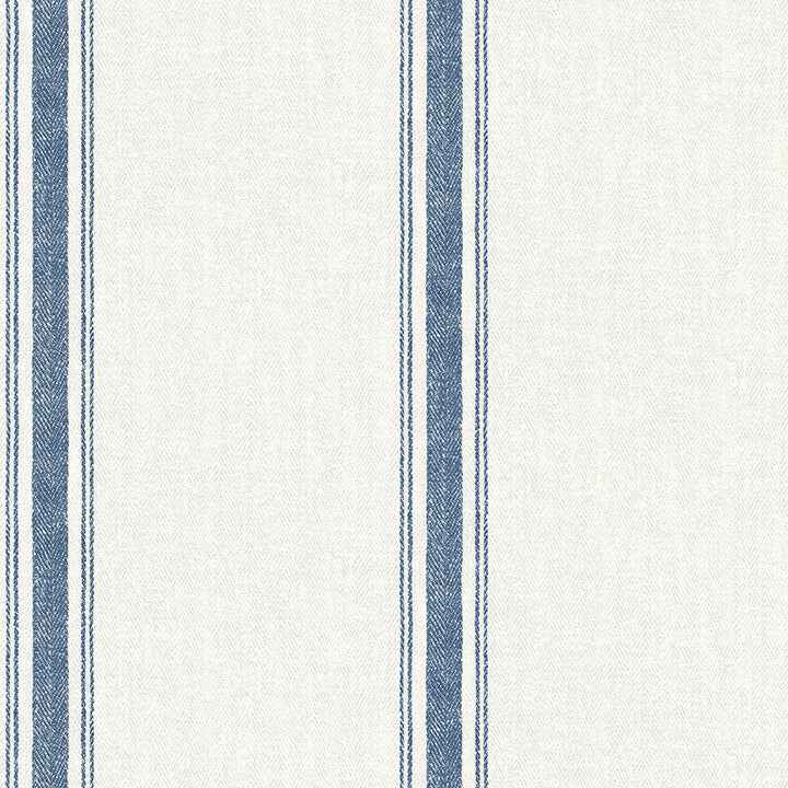 Linette Navy Fabric Stripe Wallpaper - York Wallcoverings - 4072-70067 - York Wallcoverings Wallpaper