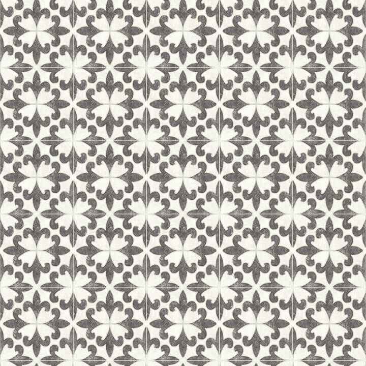 Remy Black Fleur Tile Wallpaper - York Wallcoverings - 4072-70032