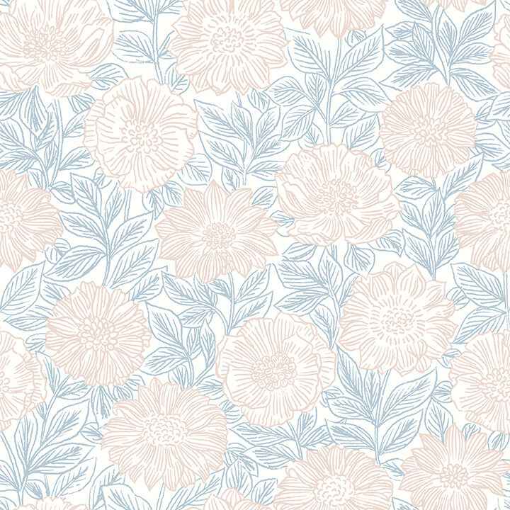 Faustin Blush Floral Wallpaper - York Wallcoverings - 4072-70046 - York Wallcoverings Wallpaper