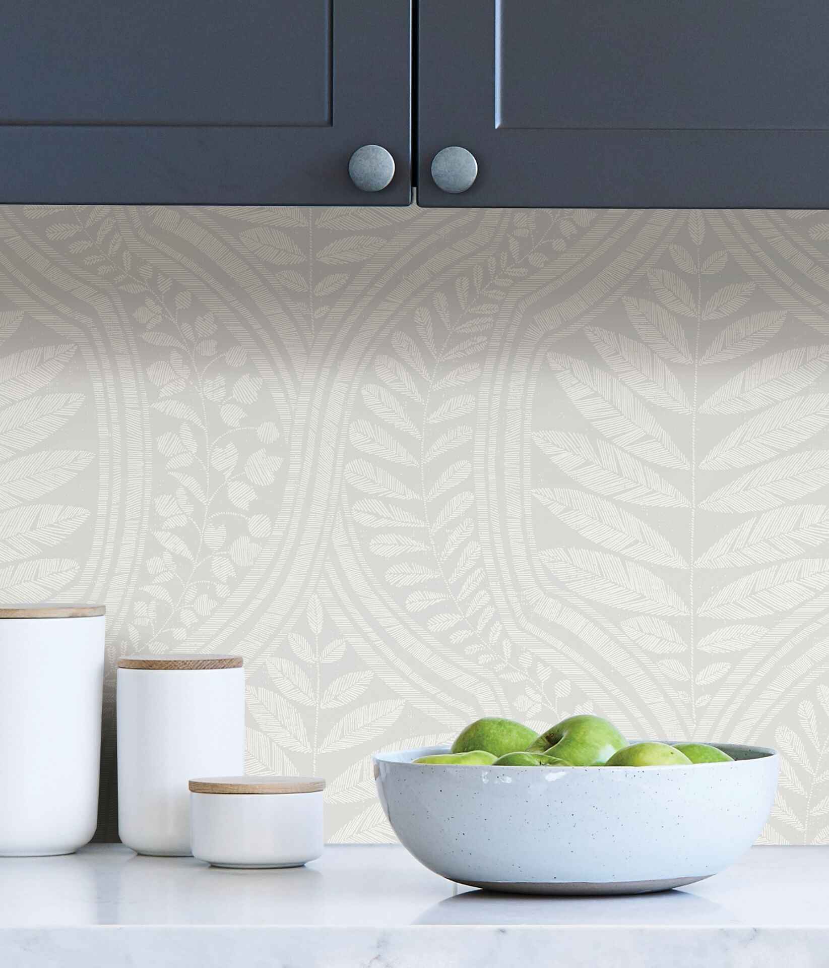 Grey Foliate Peel & Stick Wallpaper - York Wallcoverings - SLS3982 - York Wallcoverings Wallpaper