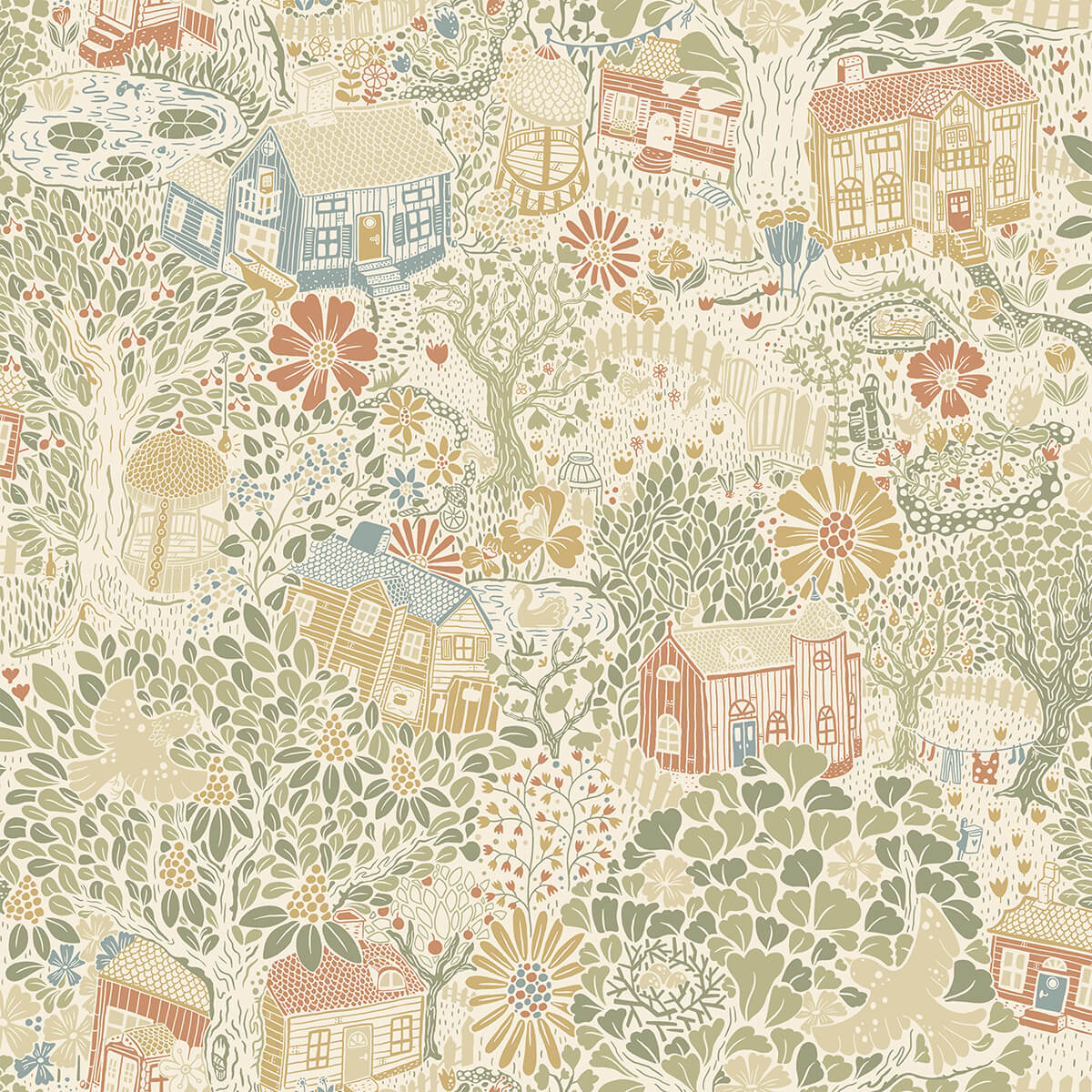 bygga-bo-neutral-woodland-village-wallpaper-york-wallcoverings-4111-63001 - York Wallcoverings Wallpaper