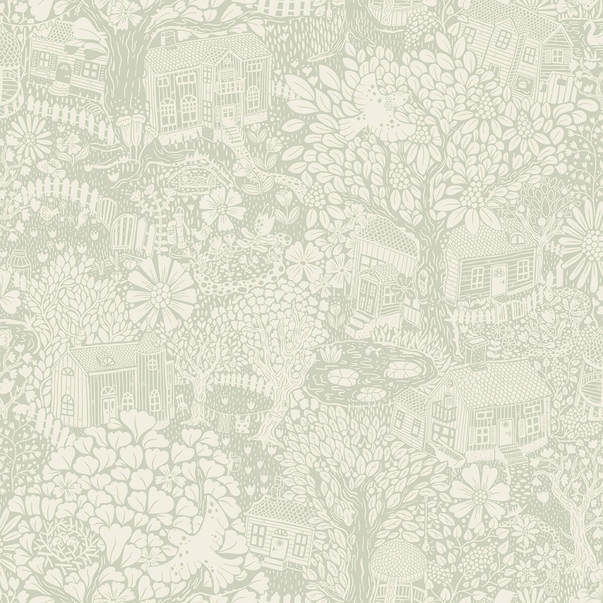 bygga-bo-seafoam-woodland-village-wallpaper-york-wallcoverings-4111-63004 - York Wallcoverings Wallpaper