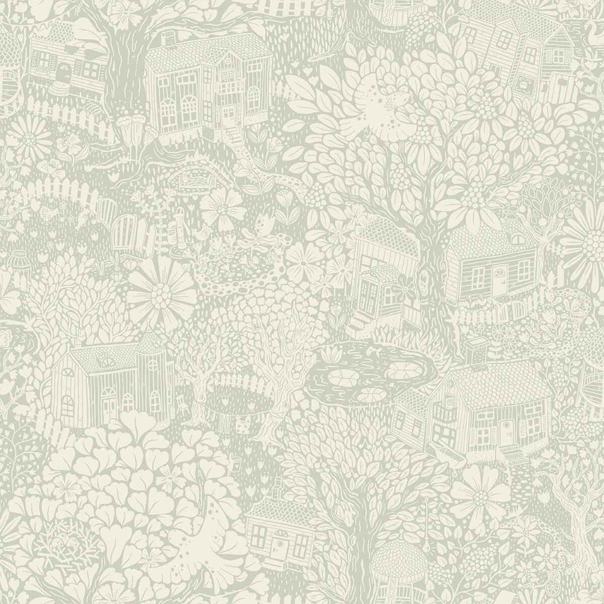 Bygga Bo Seafoam Woodland Village Wallpaper - York Wallcoverings - 4111-63004 - York Wallcoverings Wallpaper