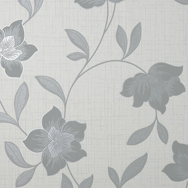 larson-grey-floral-wallpaper-york-wallcoverings-fd43068 - York Wallcoverings Wallpaper