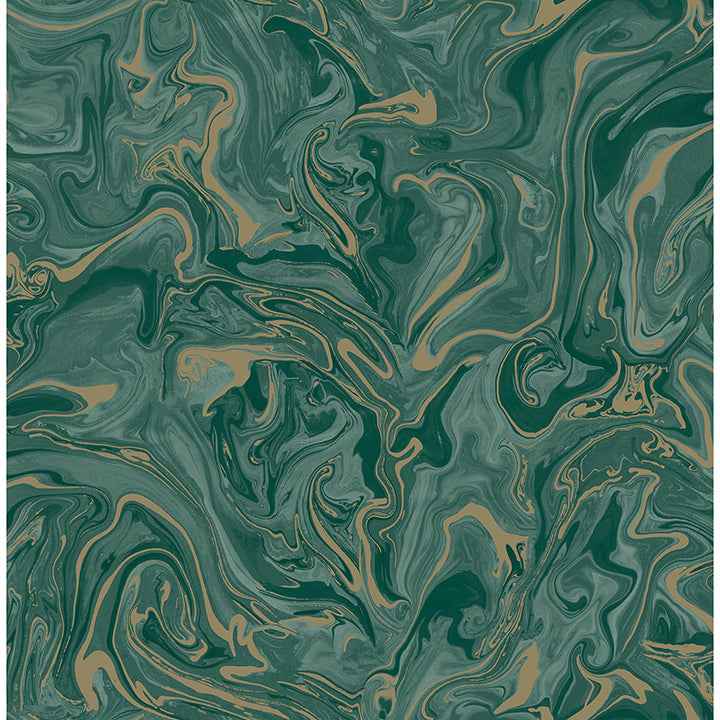 Suave Dark Green Marble Wallpaper - York Wallcoverings - FD43058 - York Wallcoverings Wallpaper