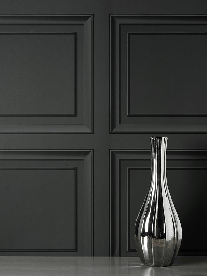 distinctive-dark-grey-square-panel-wallpaper-york-wallcoverings-fd43001 - York Wallcoverings Wallpaper