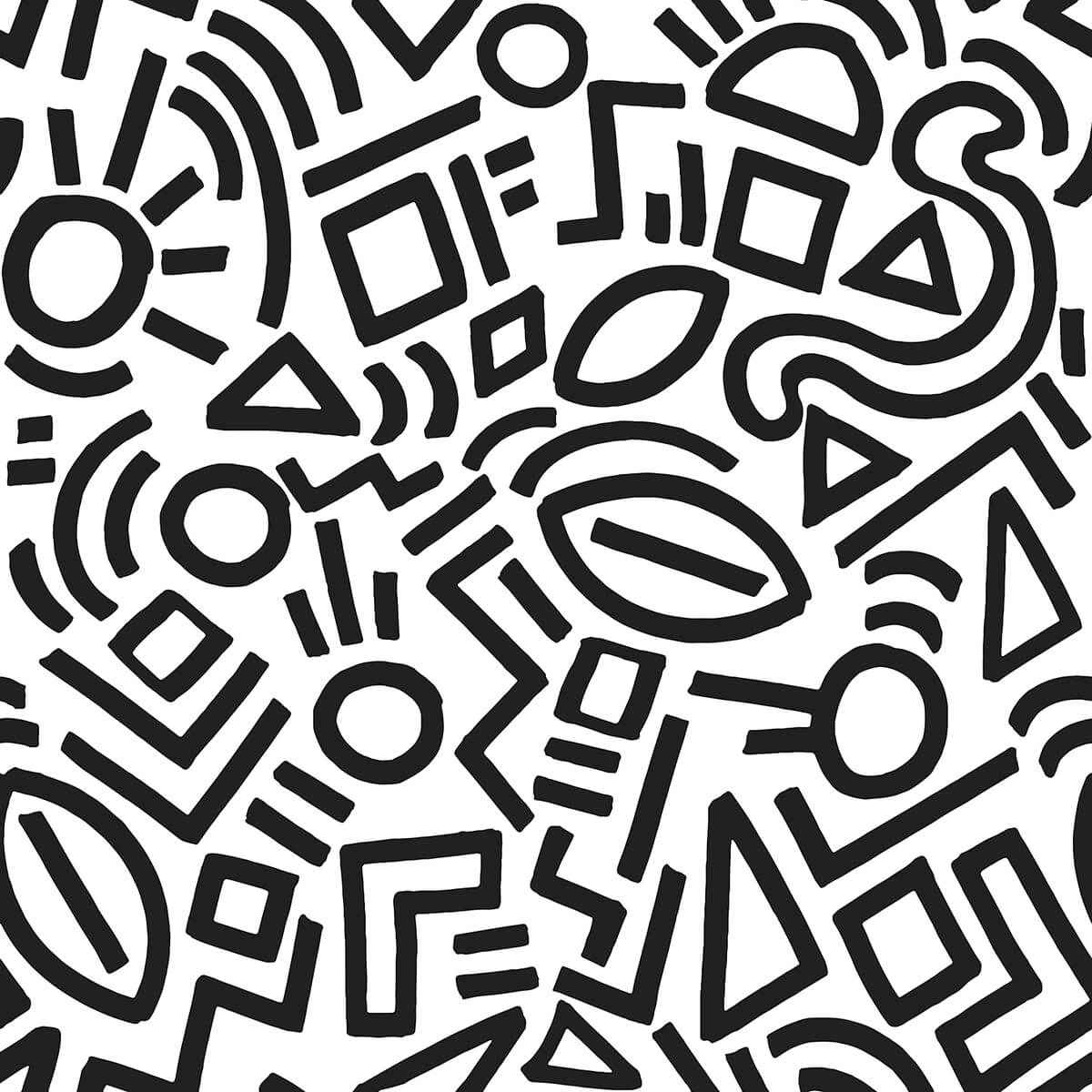 Black Doodle Abstract Peel and Stick Wallpaper - York Wallcoverings - AES4789