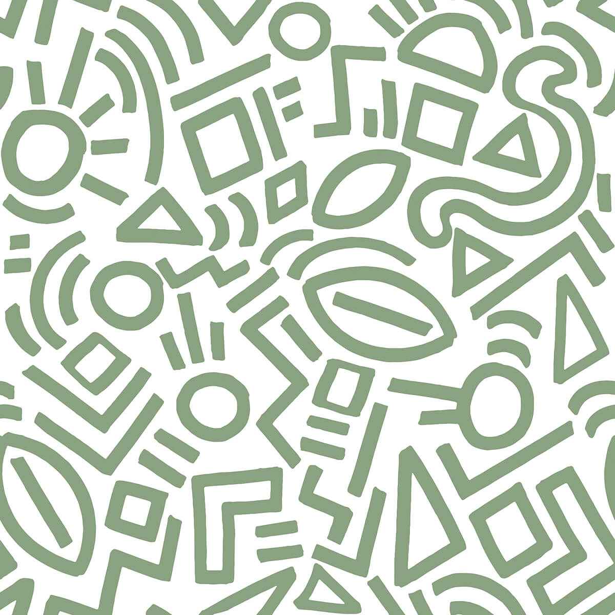 Sage Doodle Abstract Peel and Stick Wallpaper - York Wallcoverings - AES4791