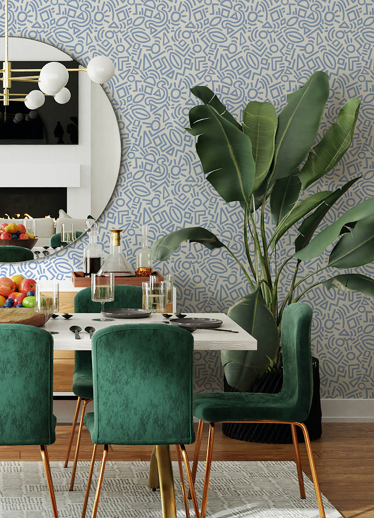 periwinkle-doodle-abstract-peel-and-stick-wallpaper-york-wallcoverings-aes4792 - York Wallcoverings Wallpaper