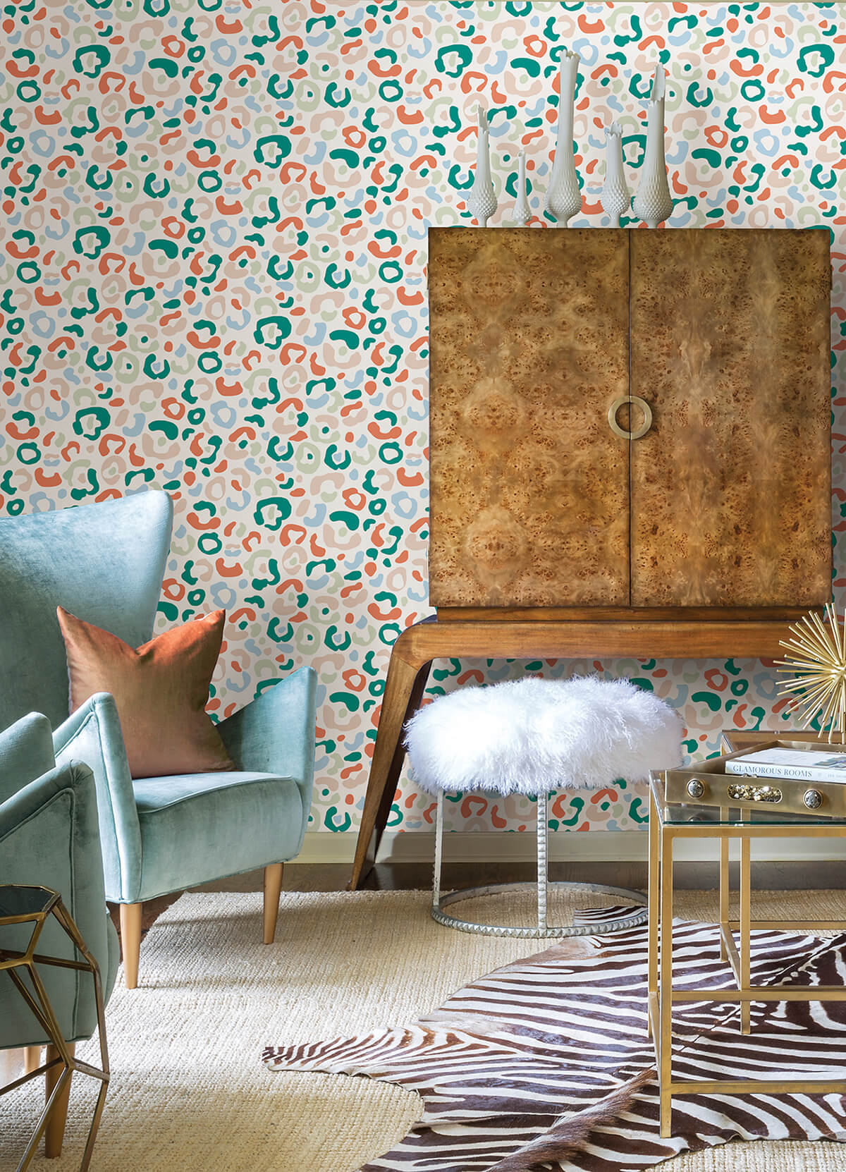 multi-bright-leopard-spots-peel-and-stick-wallpaper-york-wallcoverings-aes4795 - York Wallcoverings Wallpaper