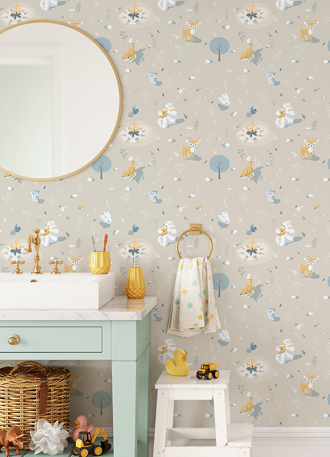 Jesper Beige Campfire Wallpaper - 4060-31307 - York Wallcovering