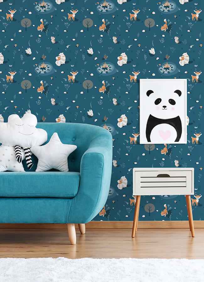 Jesper Blue Campfire Wallpaper - York Wallcoverings - 4060-31311 - York Wallcoverings Wallpaper