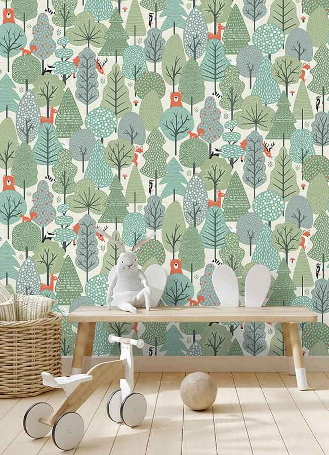 Quillen Green Forest Wallpaper - York Wallcoverings - 4060-51604 - York Wallcoverings Wallpaper