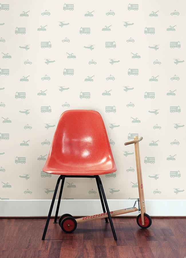 Briony Sage Vehicles Wallpaper - York Wallcoverings - 4060-128856 - York Wallcoverings Wallpaper
