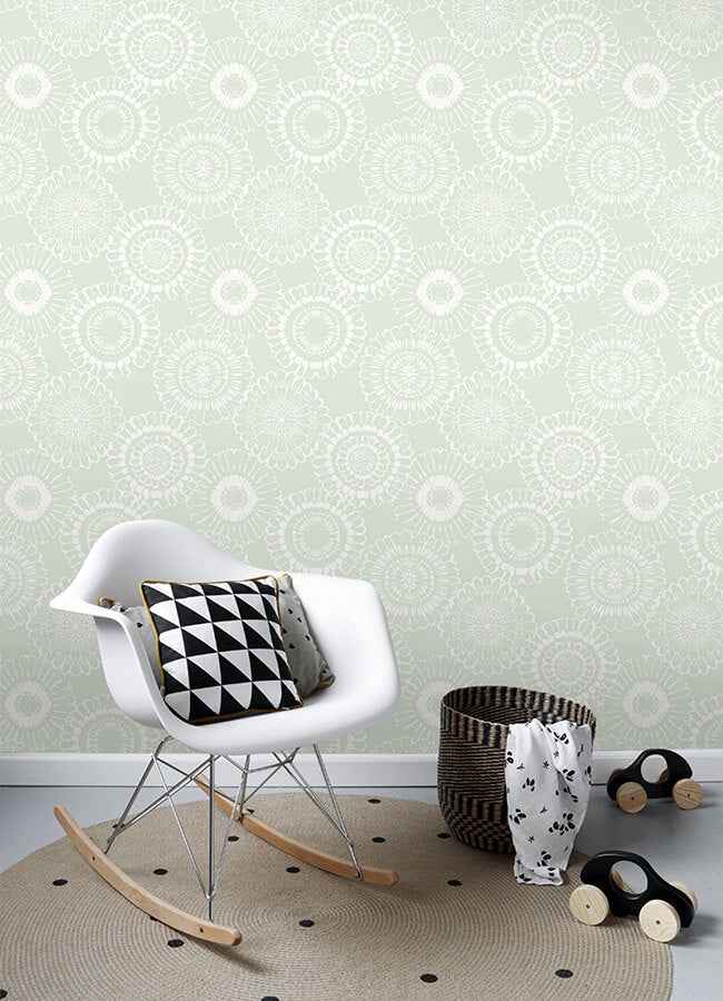 Sonnet Sage Floral Wallpaper - York Wallcoverings - 4060-128861 - York Wallcoverings Wallpaper