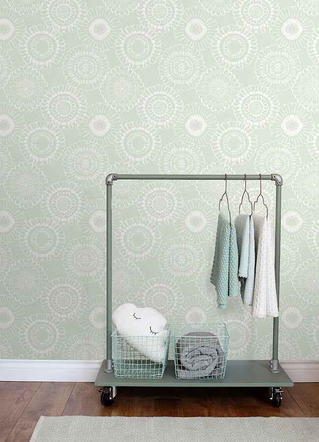Sonnet Sage Floral Wallpaper - York Wallcoverings - 4060-128861 - York Wallcoverings Wallpaper
