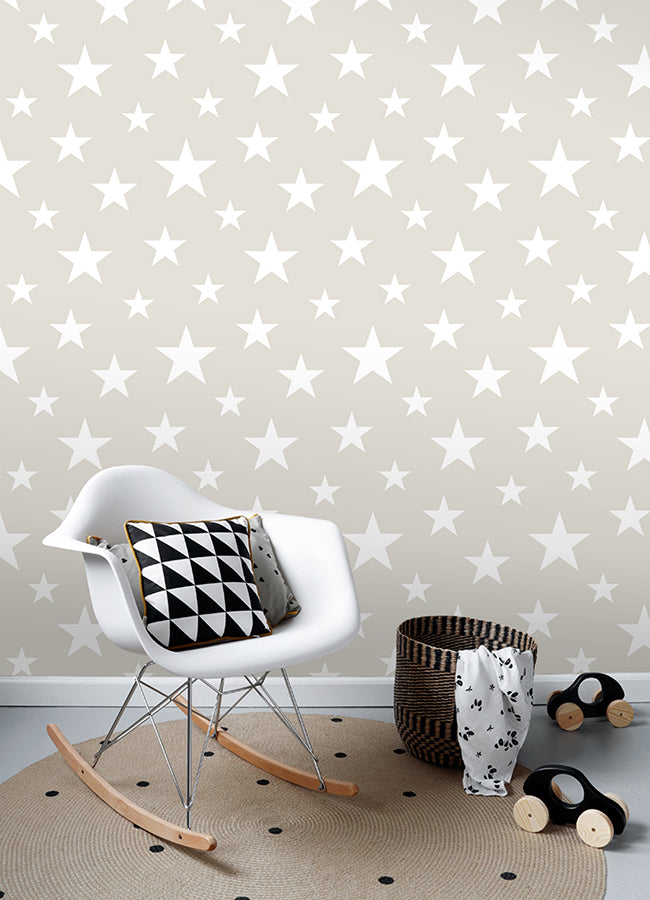 Amira Taupe Stars Wallpaper - 4060-128866 - York Wallcovering