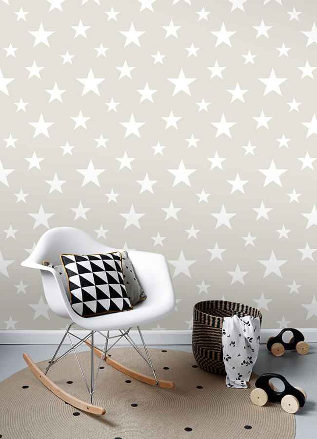 Amira Taupe Stars Wallpaper - York Wallcoverings - 4060-128866 - York Wallcoverings Wallpaper