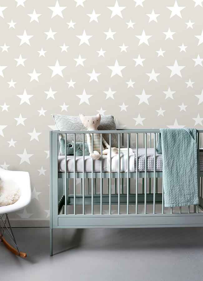 Amira Taupe Stars Wallpaper - York Wallcoverings - 4060-128866 - York Wallcoverings Wallpaper
