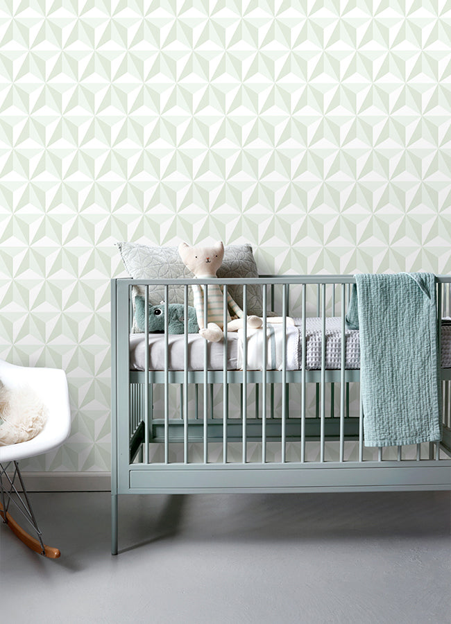 Adella Sage Geometric Wallpaper - 4060-138913 - York Wallcovering