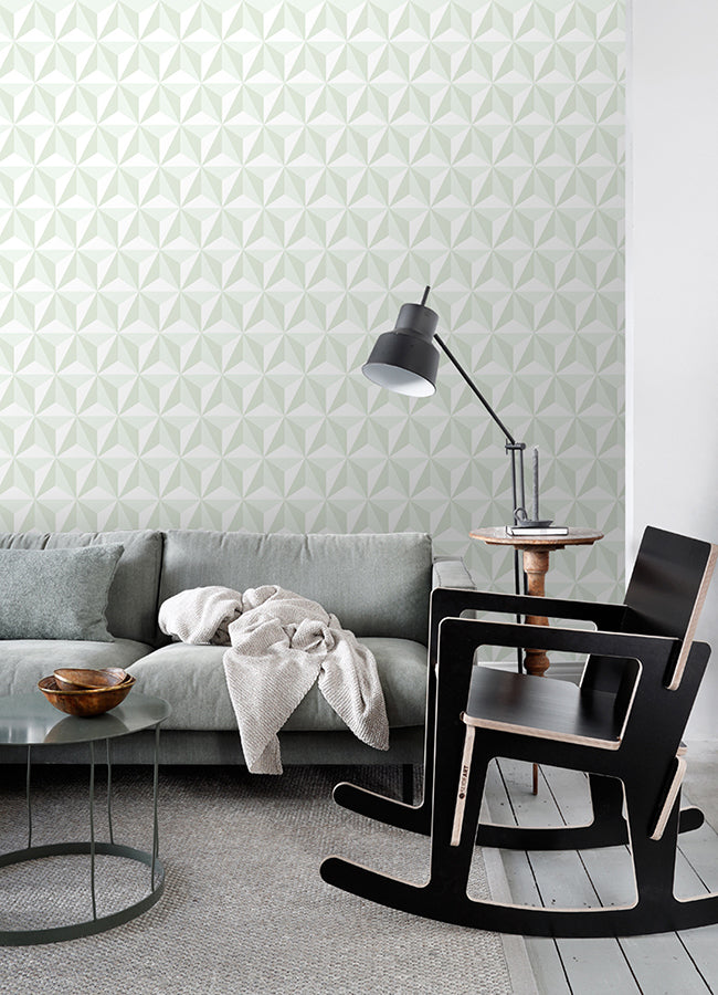 Adella Sage Geometric Wallpaper - 4060-138913 - York Wallcovering