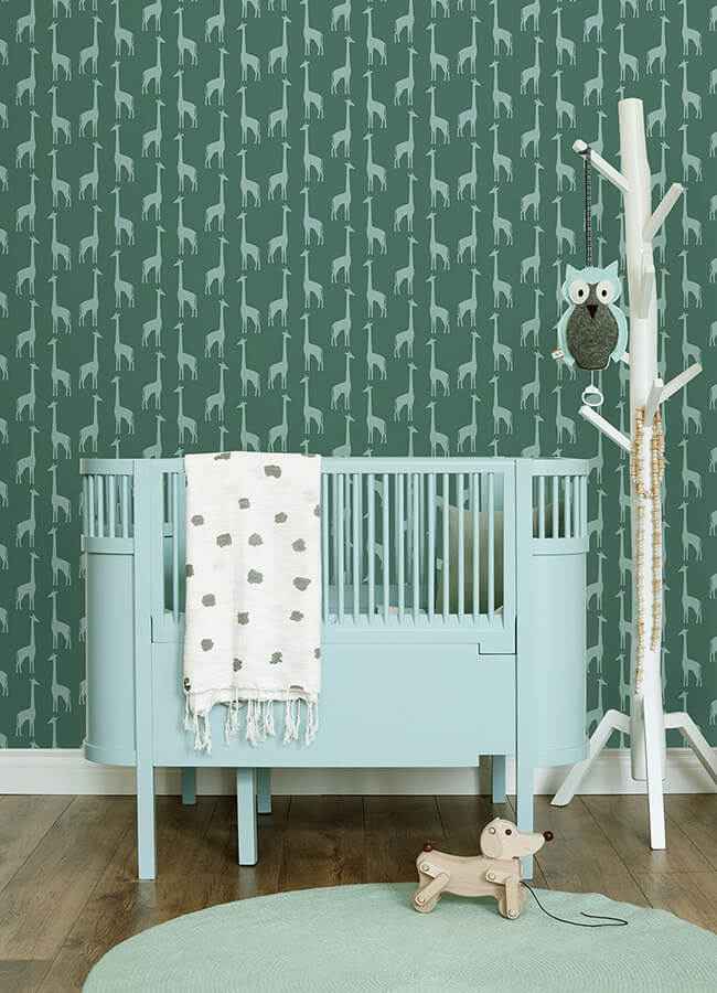 Vivi Teal Giraffe Wallpaper - York Wallcoverings - 4060-139061 - York Wallcoverings Wallpaper