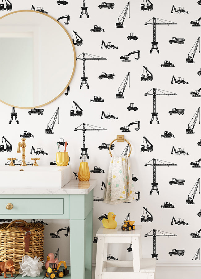 Eowyn Black Cranes Wallpaper - 4060-139263 - York Wallcovering