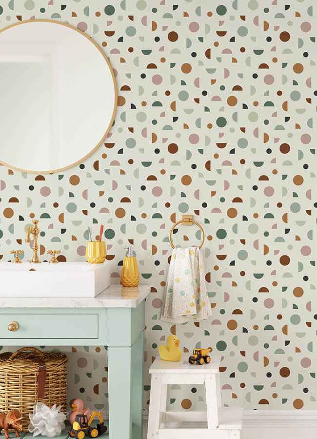 Marilee Multicolor Circles Wallpaper - York Wallcoverings - 4060-139277 - York Wallcoverings Wallpaper