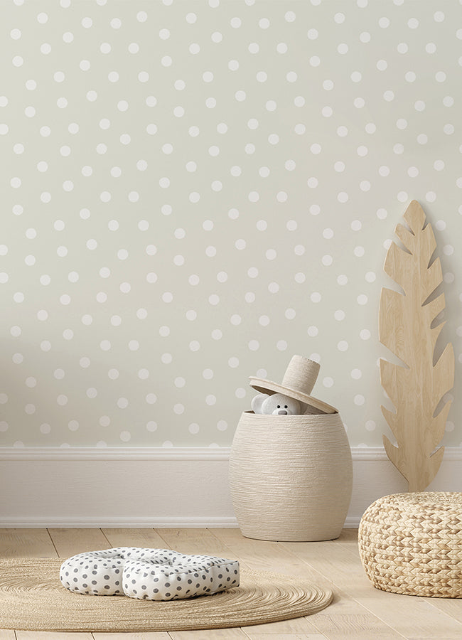 Jubilee Silver Dots Wallpaper - 4060-347513 - York Wallcovering
