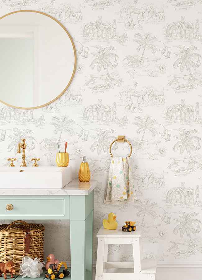 Boheme Platinum Animals Wallpaper - York Wallcoverings - 4060-347692 - York Wallcoverings Wallpaper