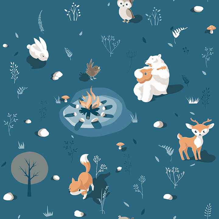 Jesper Blue Campfire Wallpaper - York Wallcoverings - 4060-31311 - York Wallcoverings Wallpaper