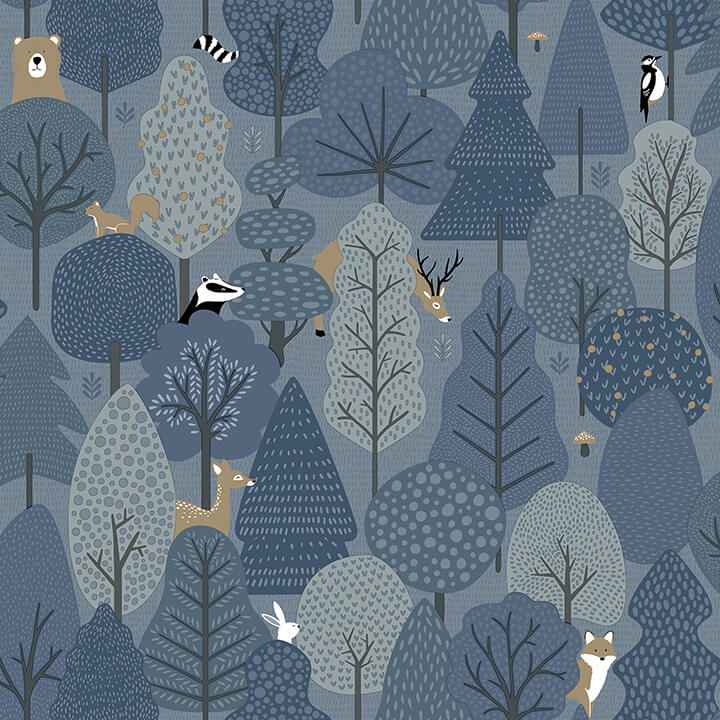 Quillen Indigo Forest Wallpaper - York Wallcoverings - 4060-51601 - York Wallcoverings Wallpaper
