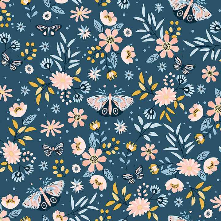 Zev Blue Butterfly Wallpaper - York Wallcoverings - 4060-58101