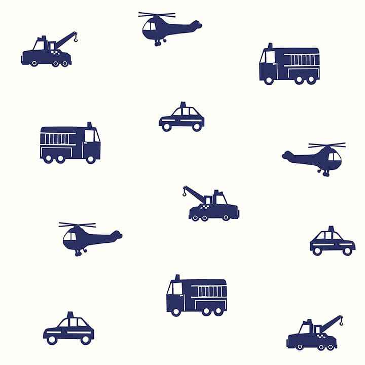 Briony Navy Vehicles Wallpaper - York Wallcoverings - 4060-137321 - York Wallcoverings Wallpaper