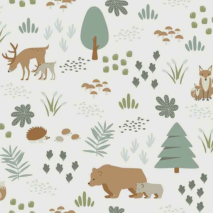 Finola Moss Bears Wallpaper - York Wallcoverings - 4060-139247 - York Wallcoverings Wallpaper