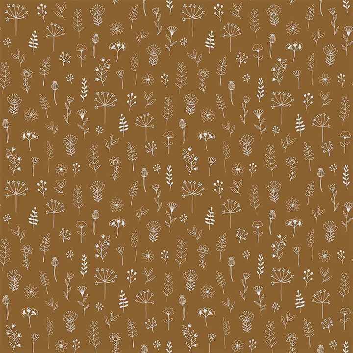 Tatula Chestnut Floral Wallpaper - York Wallcoverings - 4060-139281
