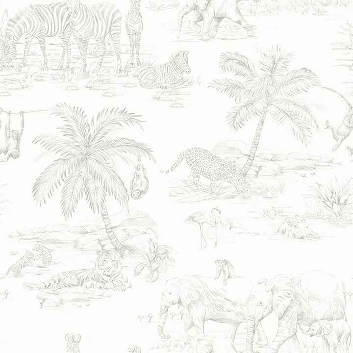 Boheme Platinum Animals Wallpaper - York Wallcoverings - 4060-347692 - York Wallcoverings Wallpaper