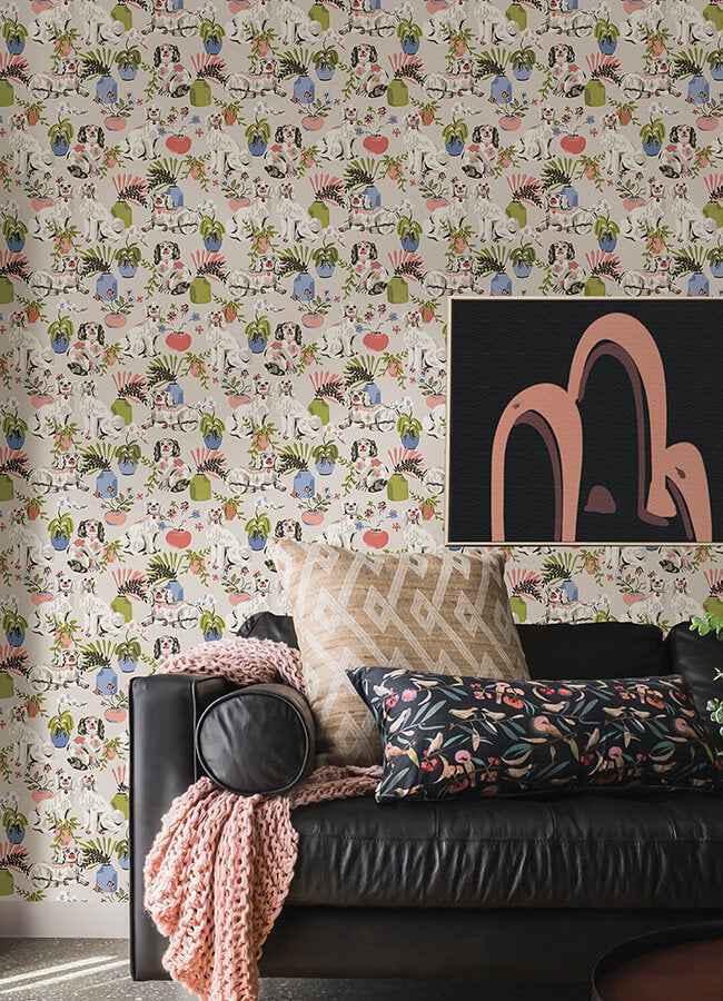 Stone Good Dog Peel & Stick Wallpaper - York Wallcoverings - PFS4812 - York Wallcoverings Wallpaper