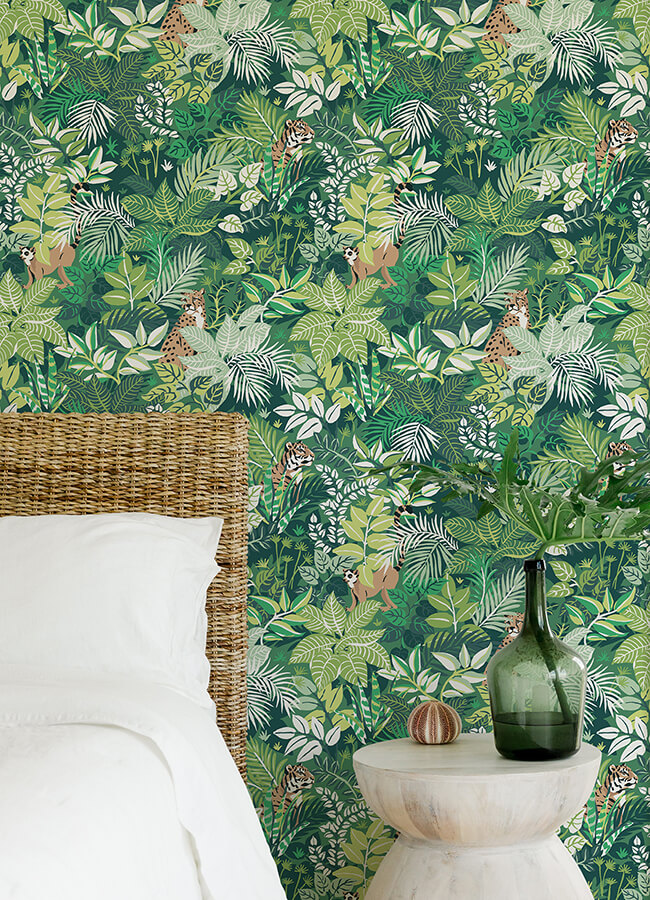 sage-tropical-oasis-peel-and-stick-wallpaper-york-wallcoverings-pfs4813 - York Wallcoverings Wallpaper
