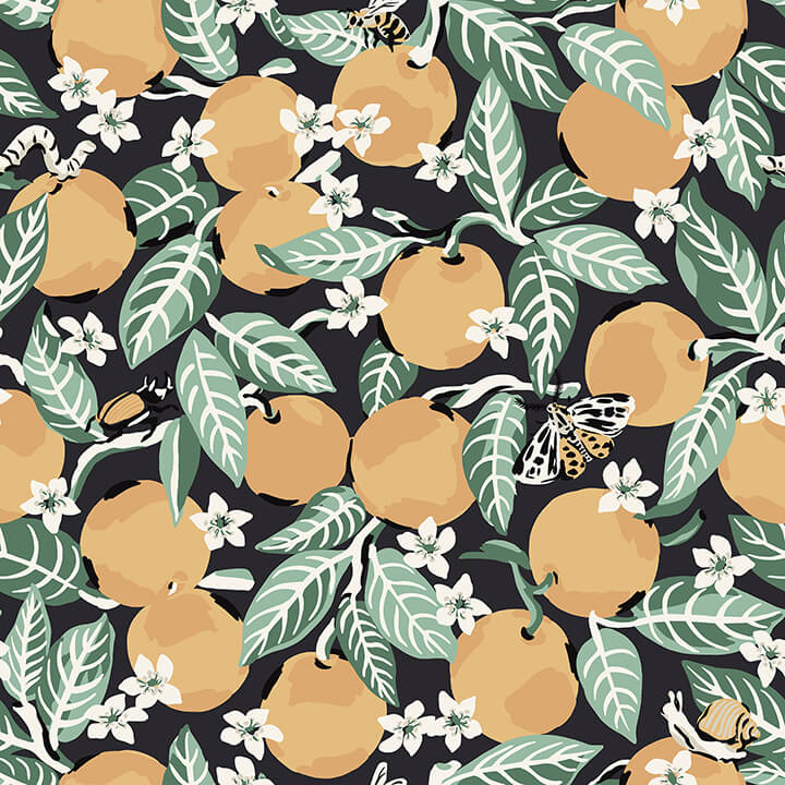 ink-orange-grove-peel-and-stick-wallpaper-york-wallcoverings-pfs4817 - York Wallcoverings Wallpaper