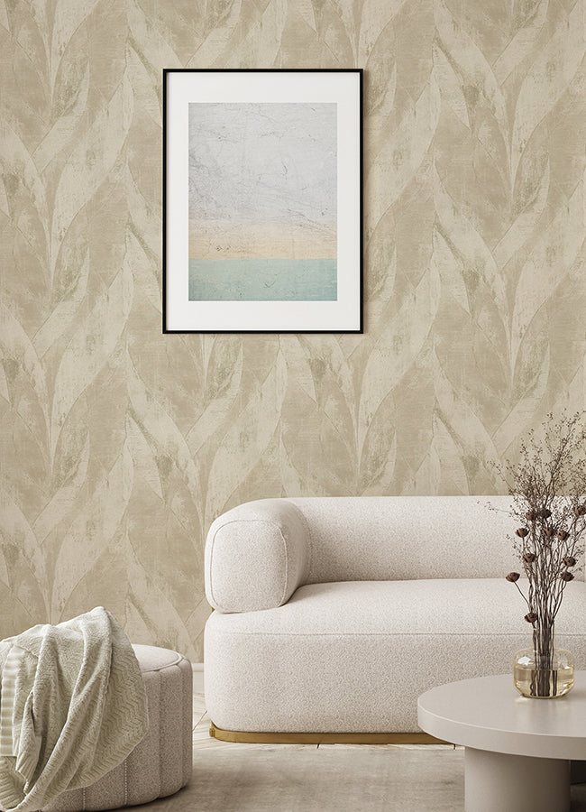 blake-light-grey-leaf-wallpaper-york-wallcoverings-4096-520033 - York Wallcoverings Wallpaper