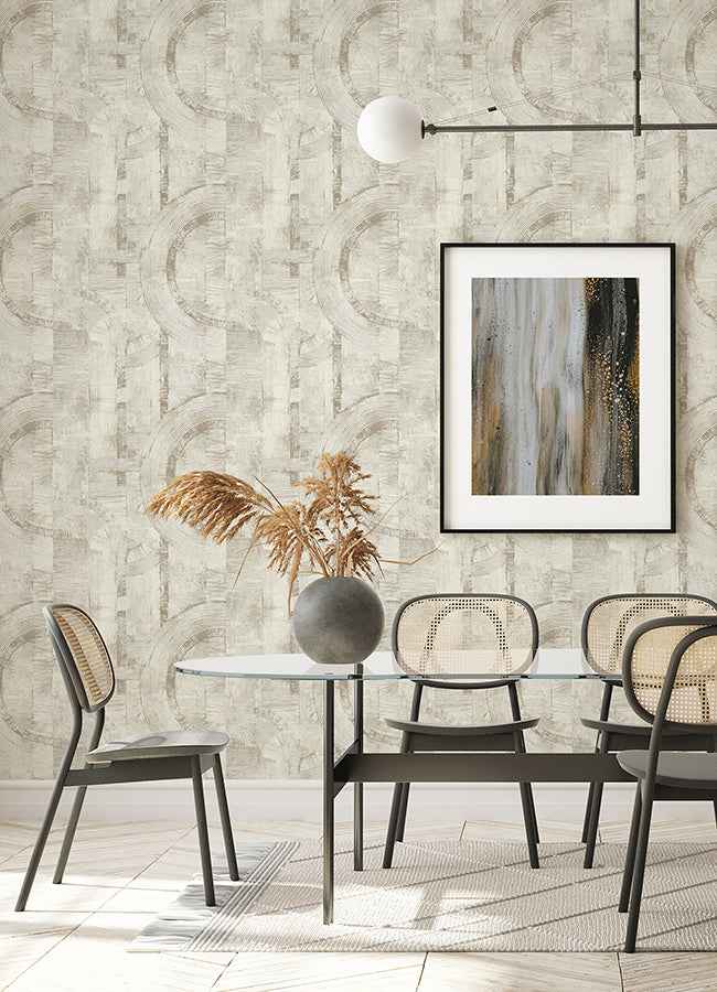 Abe Bone Geo Wallpaper - York Wallcoverings - 4096-554748 - York Wallcoverings Wallpaper