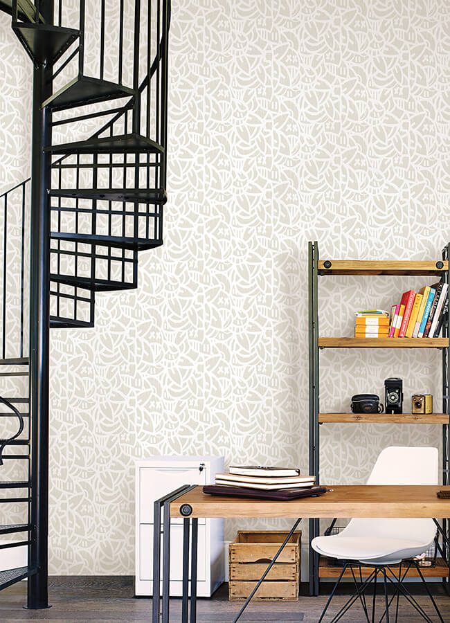 cream-bold-arrangements-peel-and-stick-wallpaper-york-wallcoverings-aas4881 - York Wallcoverings Wallpaper