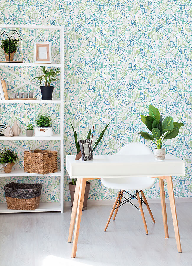 multi-cool-floral-sequence-peel-and-stick-wallpaper-york-wallcoverings-aas4882 - York Wallcoverings Wallpaper