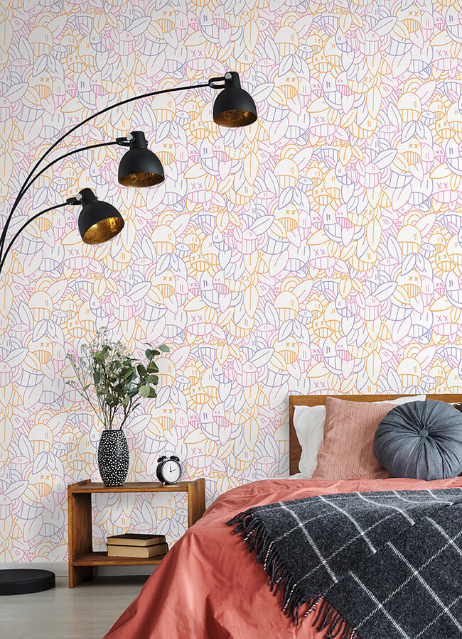 multi-warm-floral-sequence-peel-and-stick-wallpaper-york-wallcoverings-aas4883 - York Wallcoverings Wallpaper