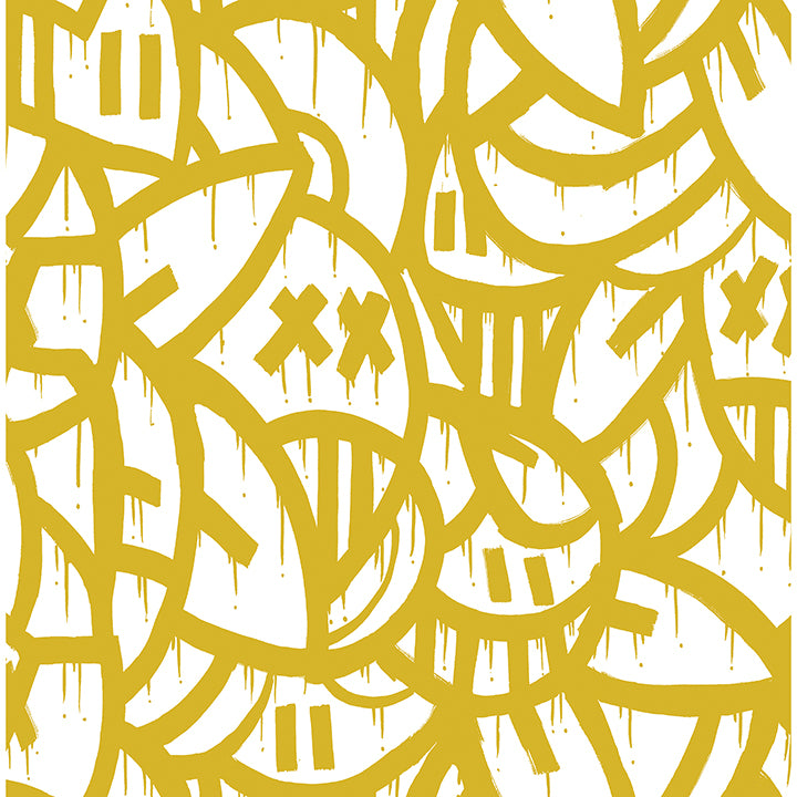 yellow-bold-arrangements-peel-and-stick-wallpaper-york-wallcoverings-aas4880 - York Wallcoverings Wallpaper