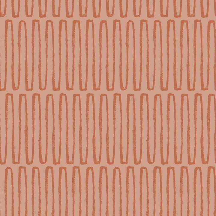 Lars Coral Retro Wave Wallpaper - York Wallcoverings - 4066-26503 - York Wallcoverings Wallpaper