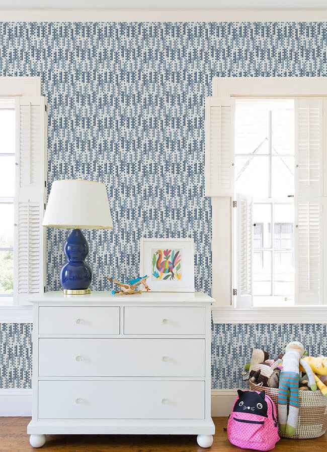 Erik Blue Building Blocks Wallpaper - York Wallcoverings - 4066-26508 - York Wallcoverings Wallpaper