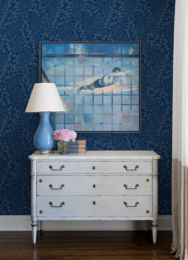 elin-blue-berry-botanical-wallpaper-york-wallcoverings-4066-26517 - York Wallcoverings Wallpaper