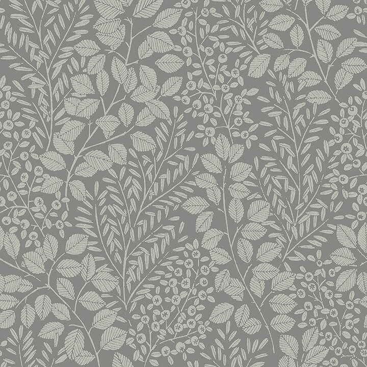 elin-charcoal-berry-botanical-wallpaper-york-wallcoverings-4066-26519 - York Wallcoverings Wallpaper